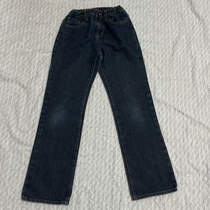 Old Navy size 14 slim dark wash , loose boot, cut adjustable waist jeans